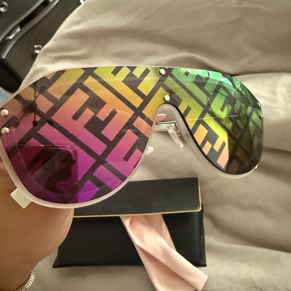 Fendi Pink and Yellow Fashion Sunglasses